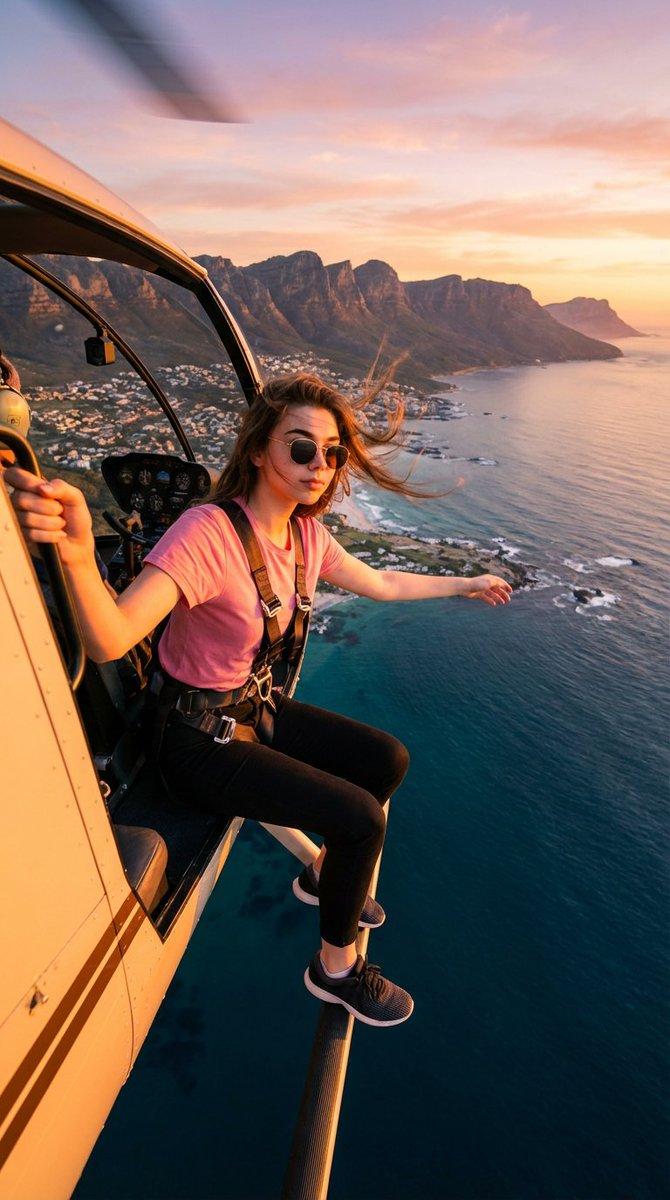 16:9 helicopter edge aerial portrait: GPT Image 2 prompt