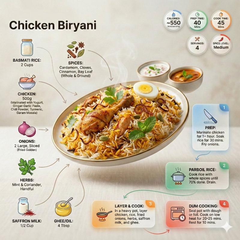 Biryani recipe infographic: GPT Image 2 prompt