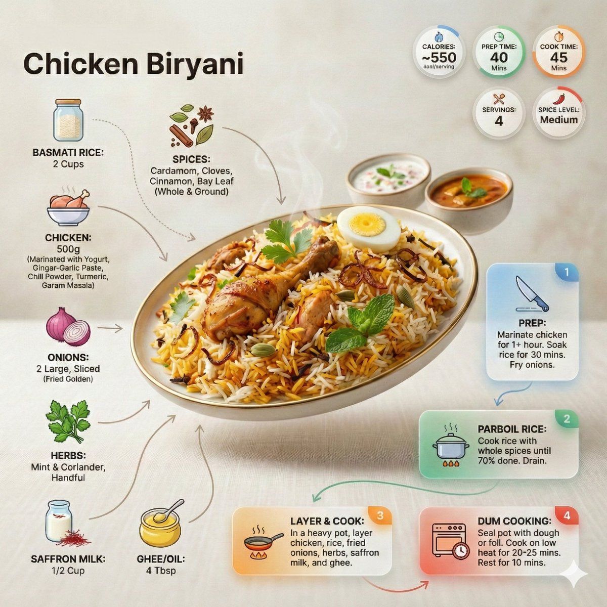 Biryani recipe infographic: GPT Image 2 prompt