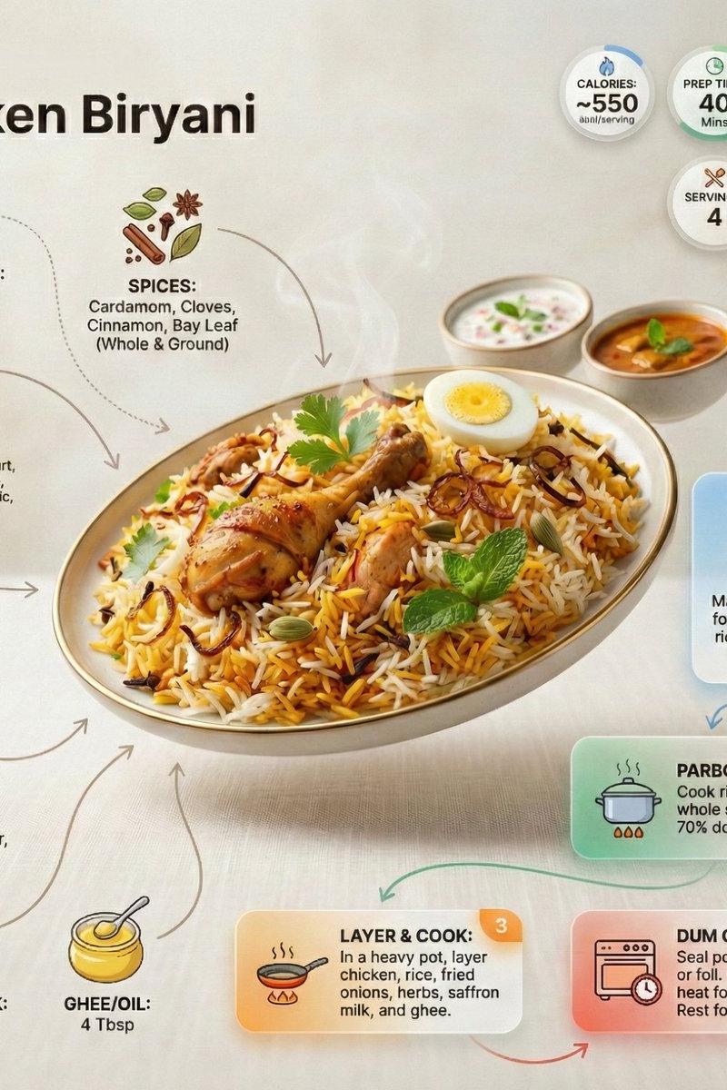 Biryani recipe infographic: GPT Image 2 prompt