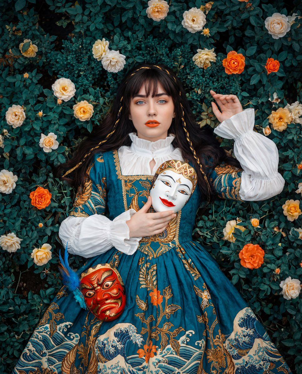 Batik gown mask portrait: GPT Image 2 prompt