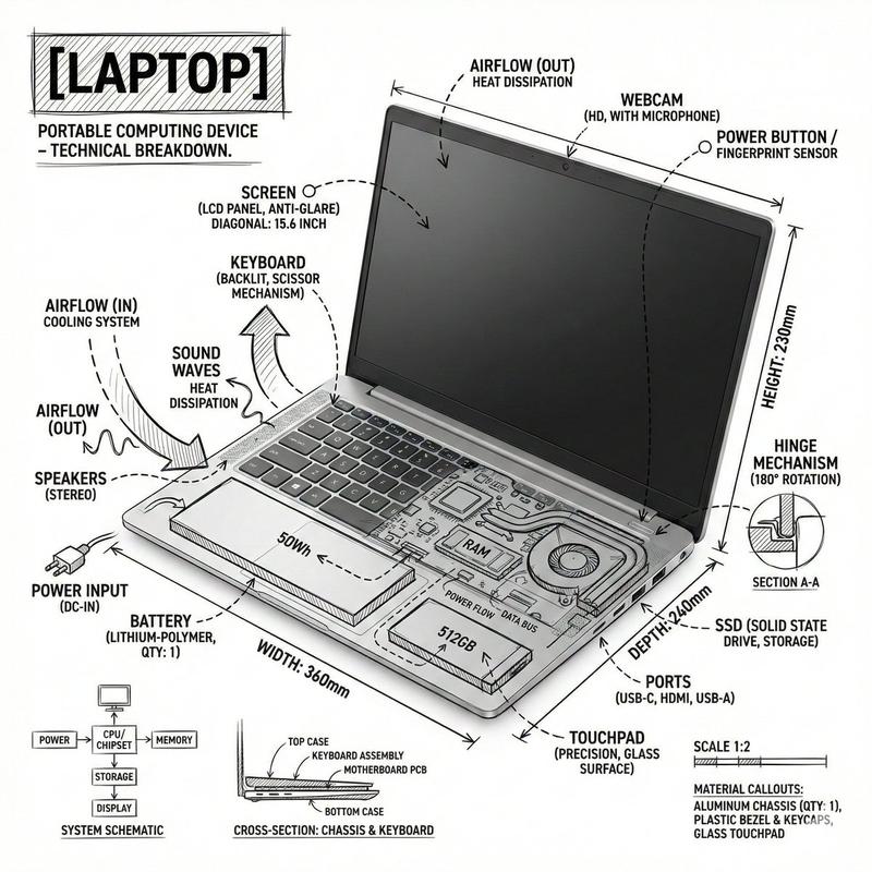 Laptop annotation infographic: GPT Image 2 prompt