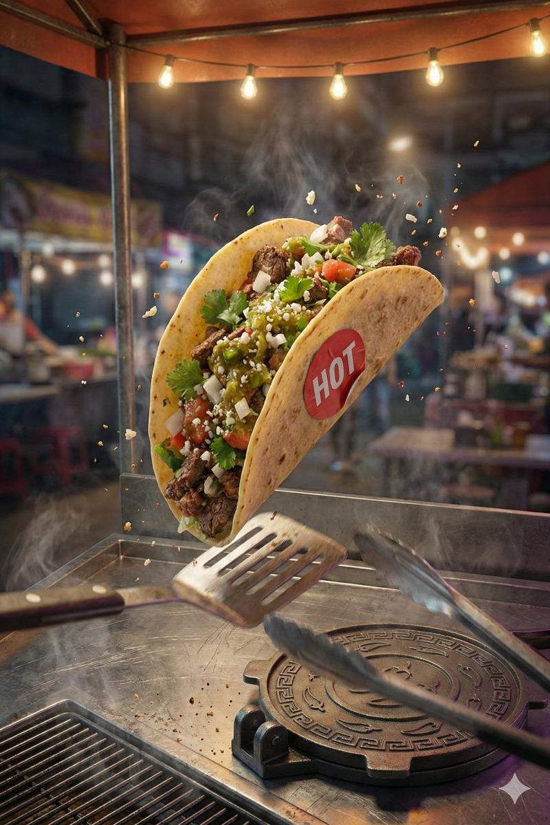 Street Flight neon taco: GPT Image 2 prompt