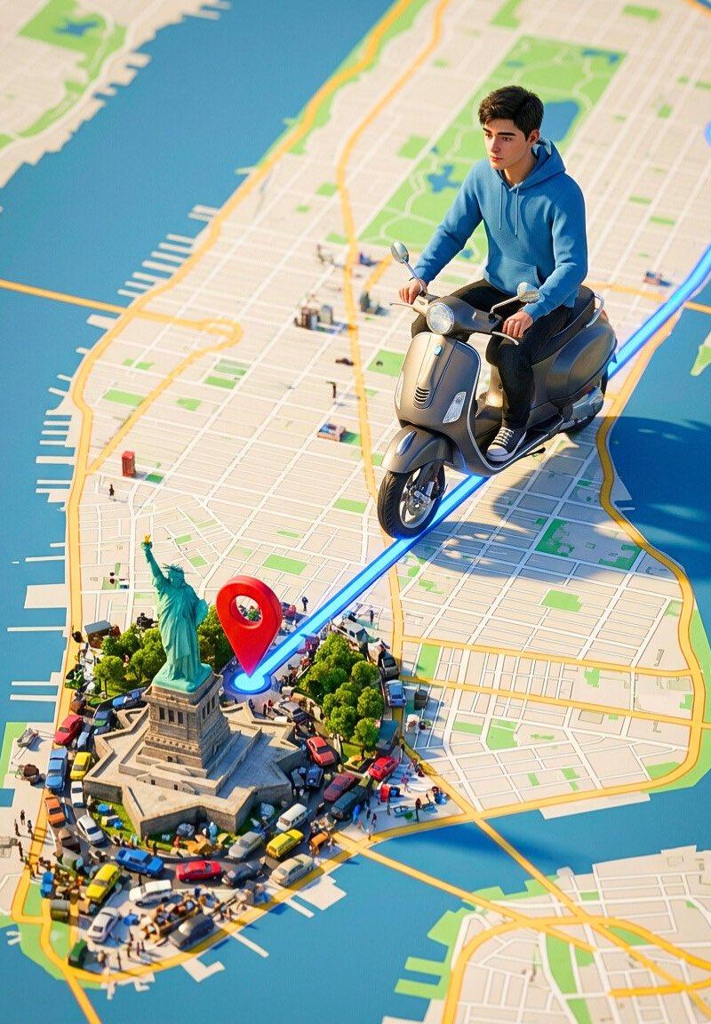 Scooter GPS map scene: GPT Image 2 prompt