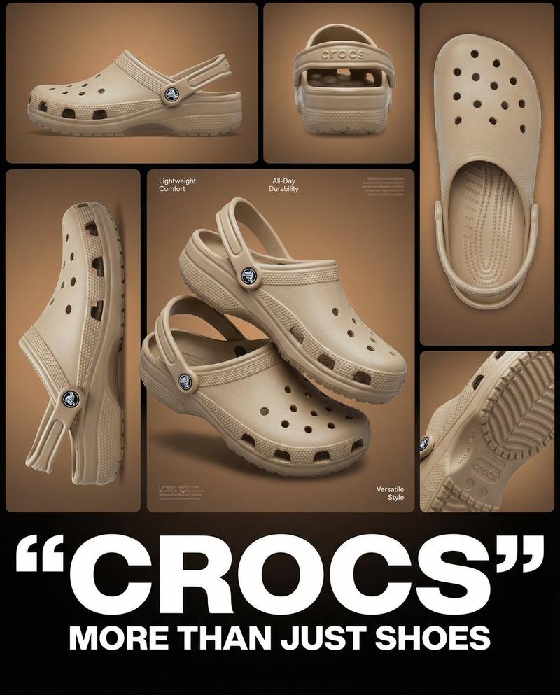 Beige Crocs ad poster: GPT Image 2 prompt