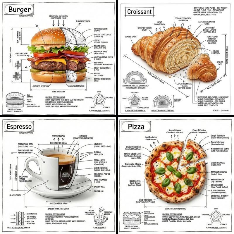 Food annotation infographic: GPT Image 2 prompt