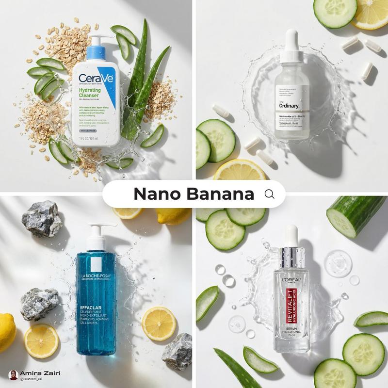Skincare splash flat-lay: GPT Image 2 prompt