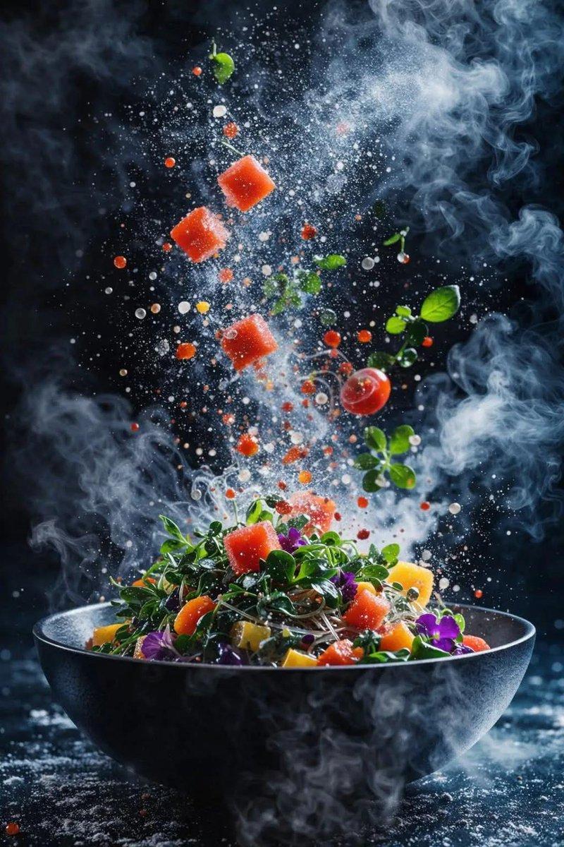 Salad explosion bowl shot: GPT Image 2 prompt