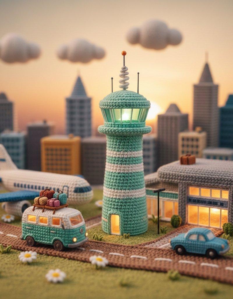 Crochet airport diorama: GPT Image 2 prompt