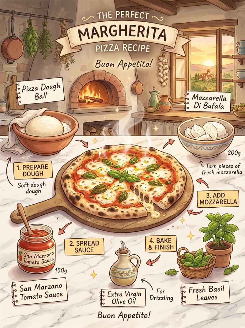 Ghibli pizza recipe infographic: GPT Image 2 prompt