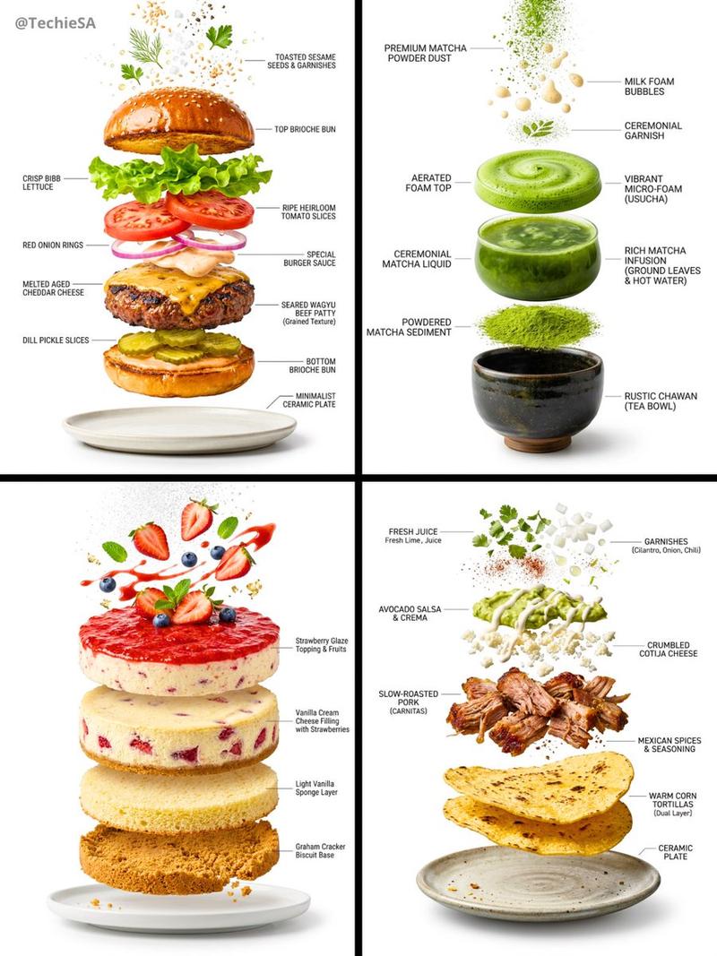 Exploded vertical food chart: GPT Image 2 prompt