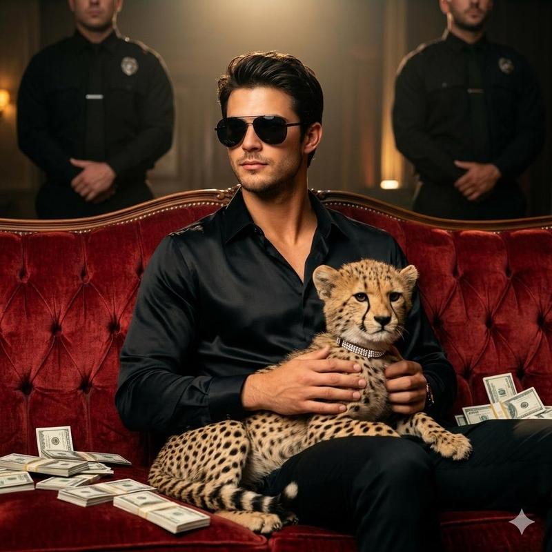 Red sofa cheetah luxury: GPT Image 2 prompt