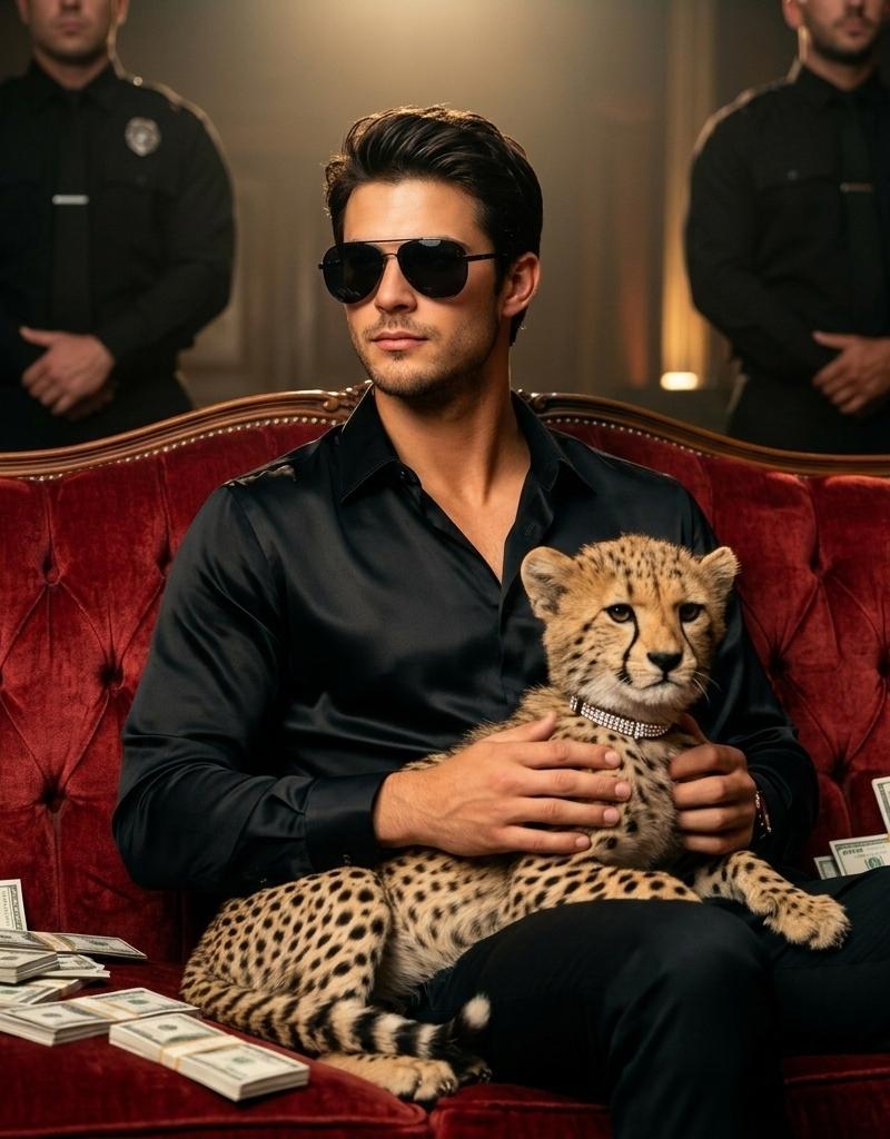 Red sofa cheetah luxury: GPT Image 2 prompt