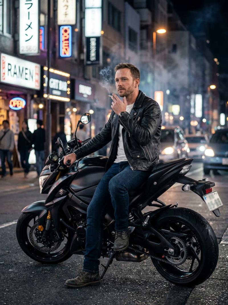 Man smoking on motorbike: GPT Image 2 prompt