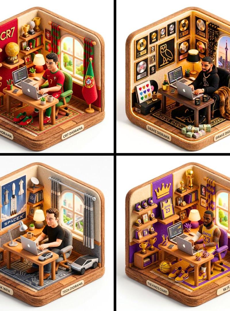 Felt isometric WFH diorama: GPT Image 2 prompt