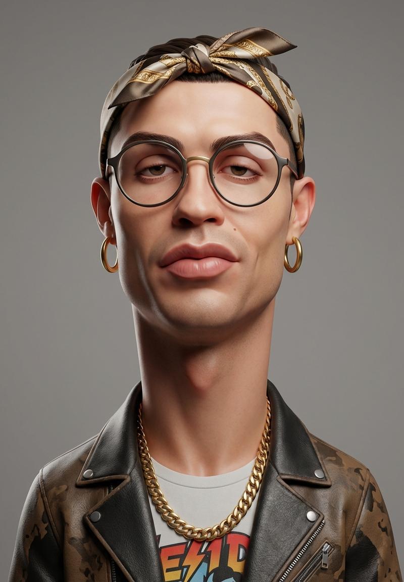 3D caricature long neck: GPT Image 2 prompt