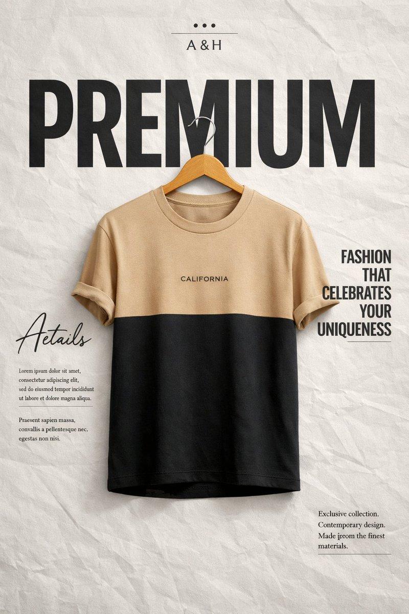 A&H two-tone tee poster: GPT Image 2 prompt
