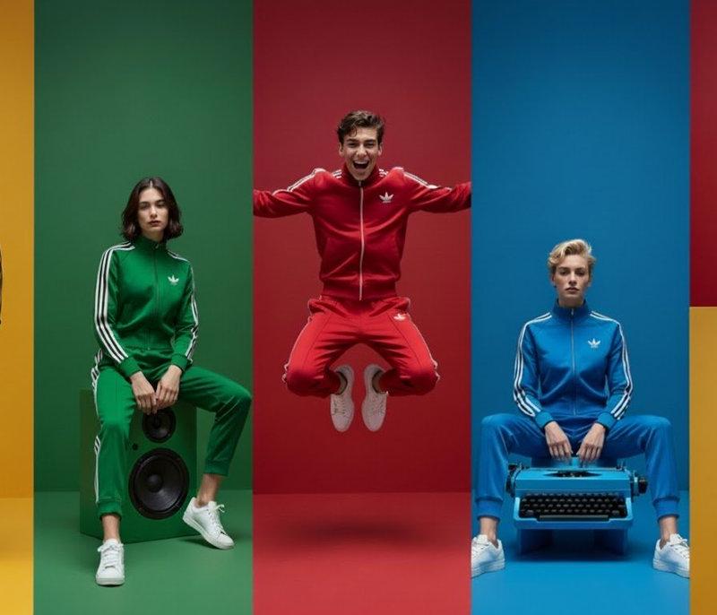 Adidas color-block panel ad: GPT Image 2 prompt