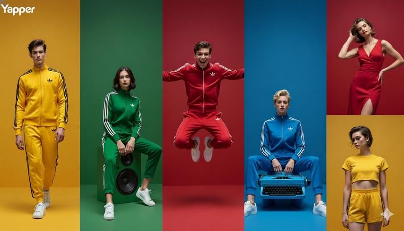 Adidas color-block panel ad: GPT Image 2 prompt