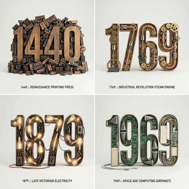 2x2 era typography grid: GPT Image 2 prompt