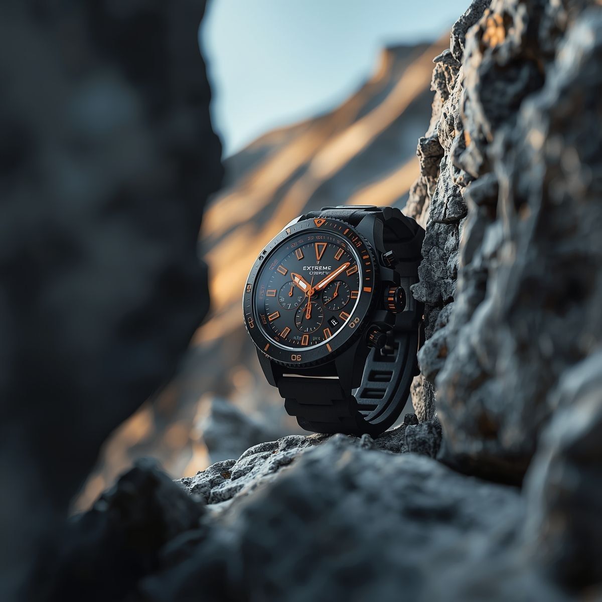 Matte chronograph rock macro: GPT Image 2 prompt