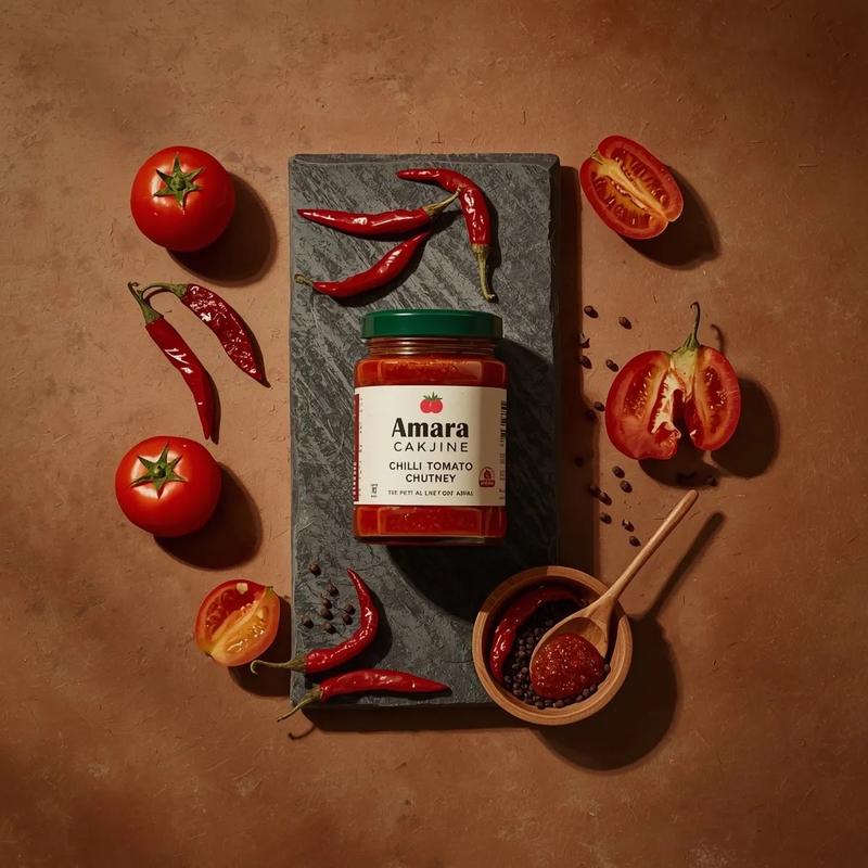 Top-down chili tomato chutney: GPT Image 2 prompt