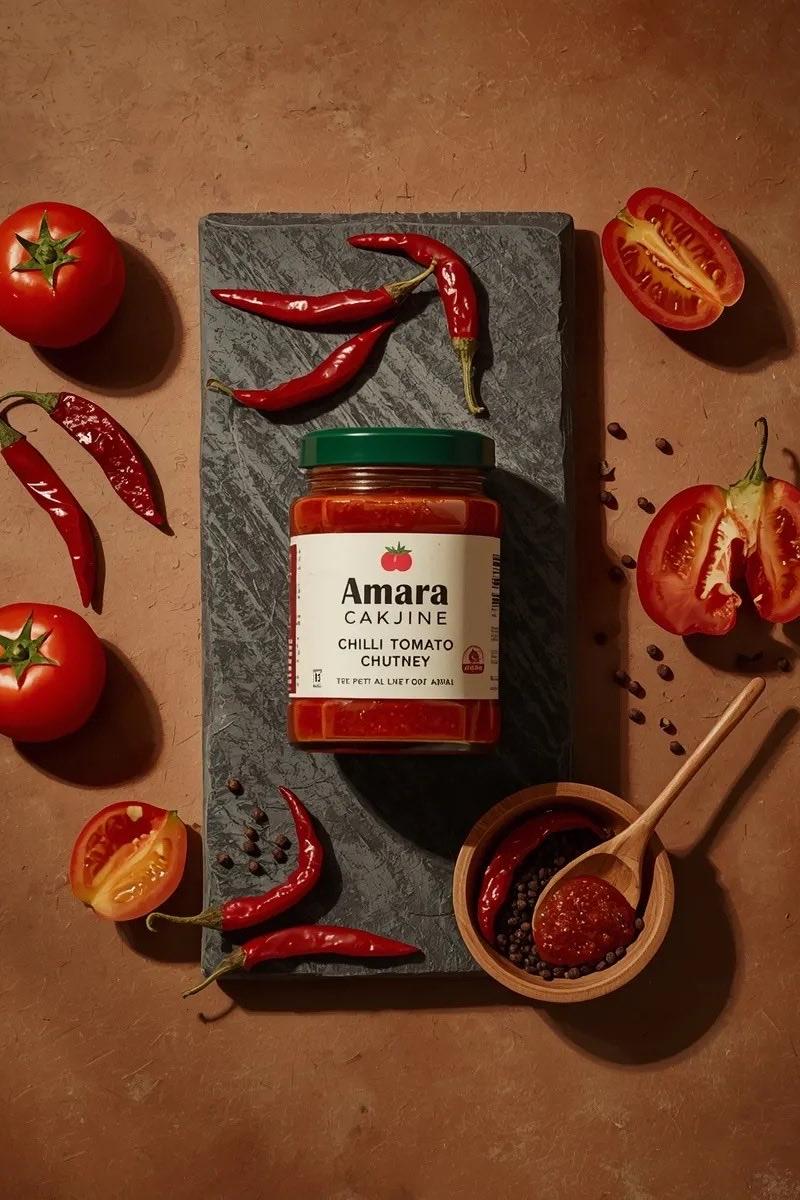 Top-down chili tomato chutney: GPT Image 2 prompt