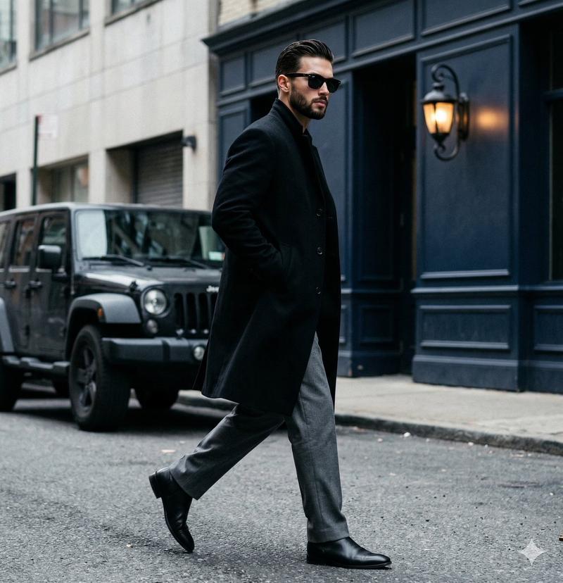 Editorial sunglasses overcoat: GPT Image 2 prompt