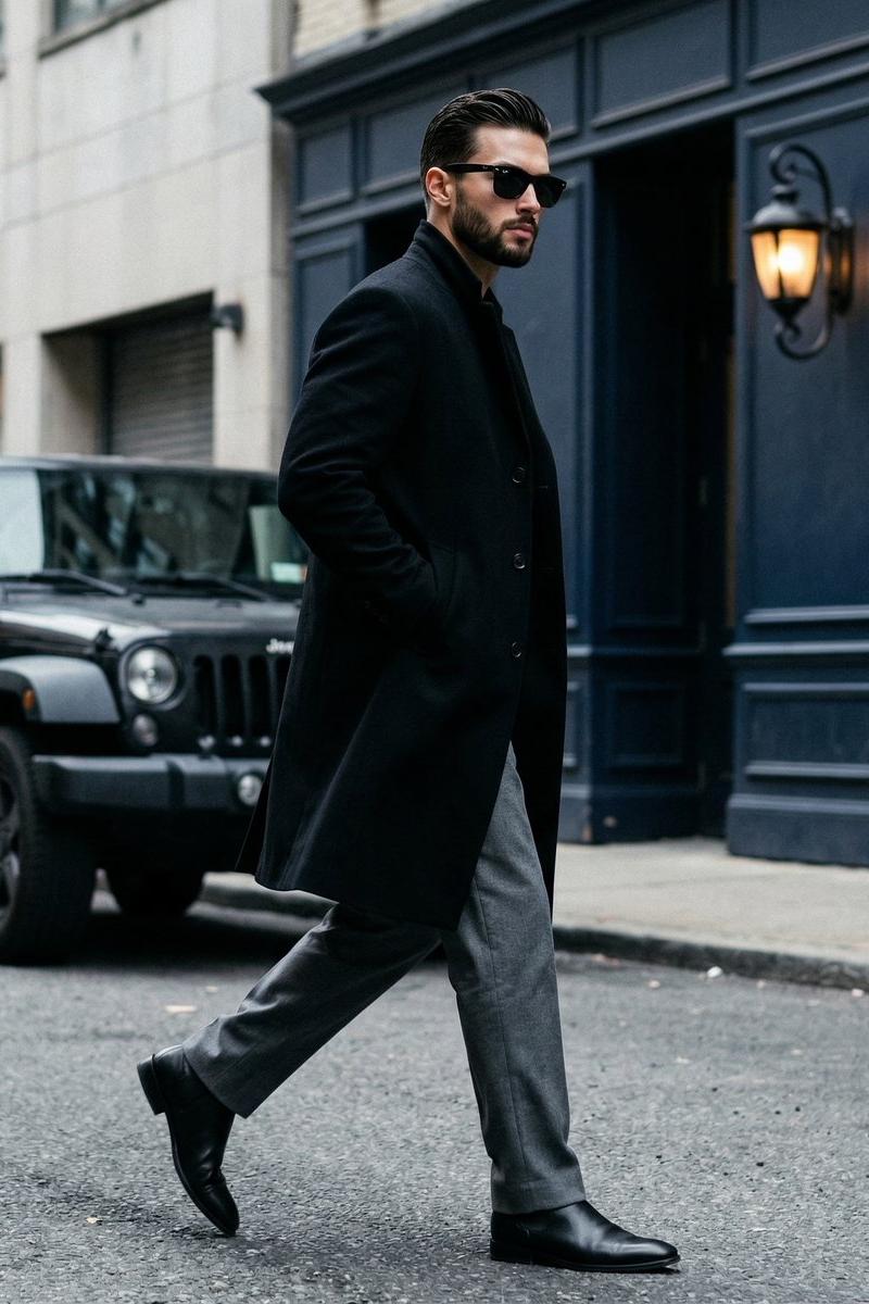 Editorial sunglasses overcoat: GPT Image 2 prompt