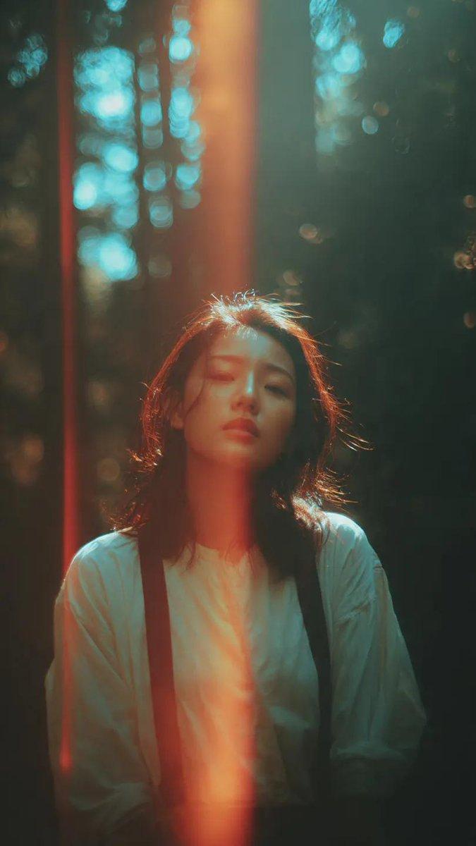 Forest light leak portrait: GPT Image 2 prompt