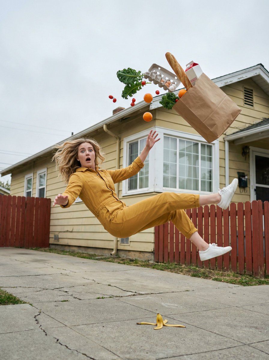 Suburban shocked frozen moment: GPT Image 2 prompt