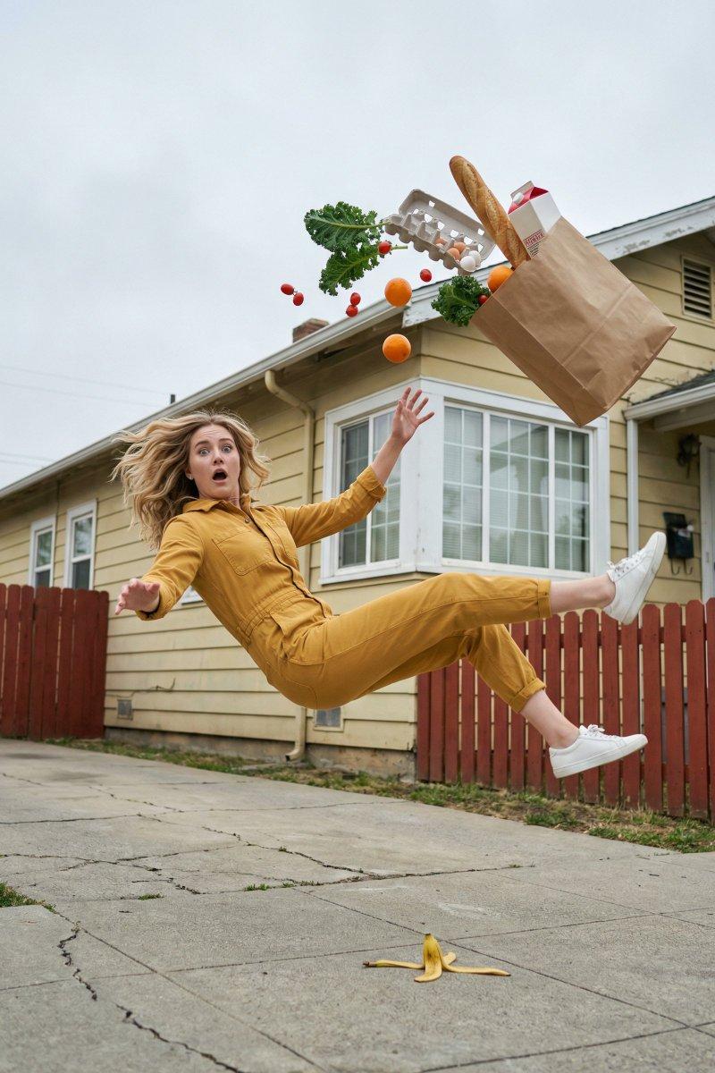 Suburban shocked frozen moment: GPT Image 2 prompt