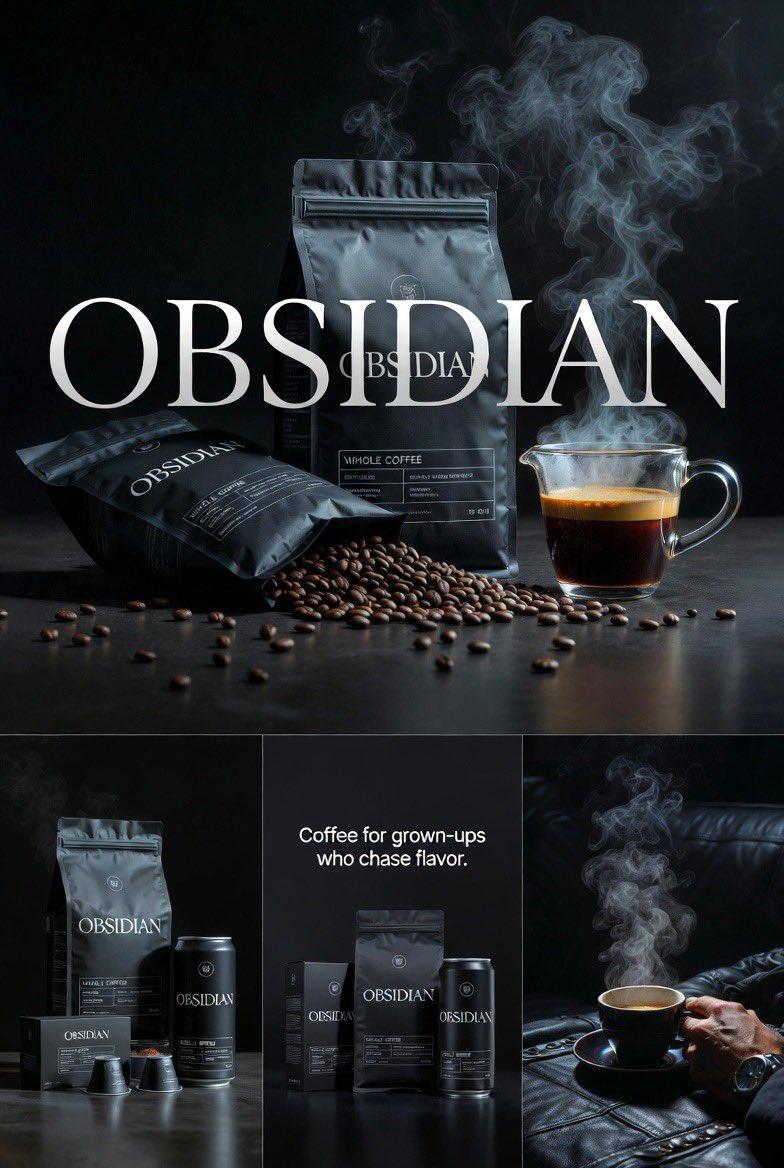 Obsidian coffee 4-image ad: GPT Image 2 prompt