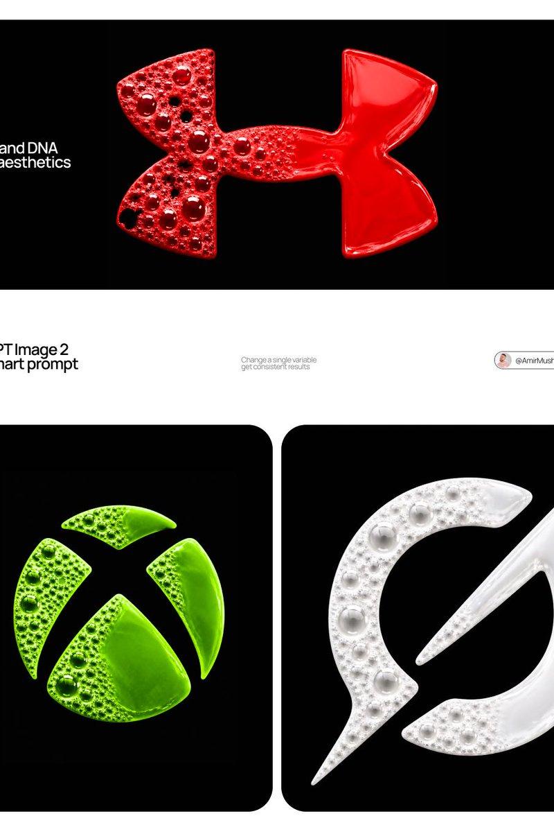 Brand-logo fluid bubble ad: GPT Image 2 prompt