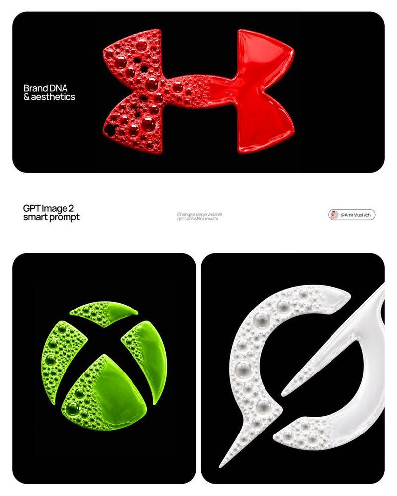 Brand-logo fluid bubble ad: GPT Image 2 prompt