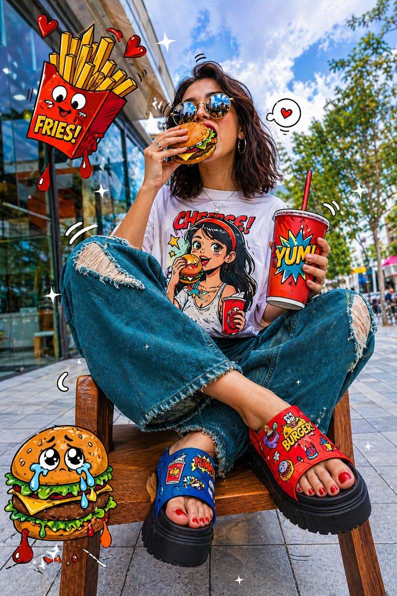 Cartoon burger comic-pop portrait: GPT Image 2 prompt