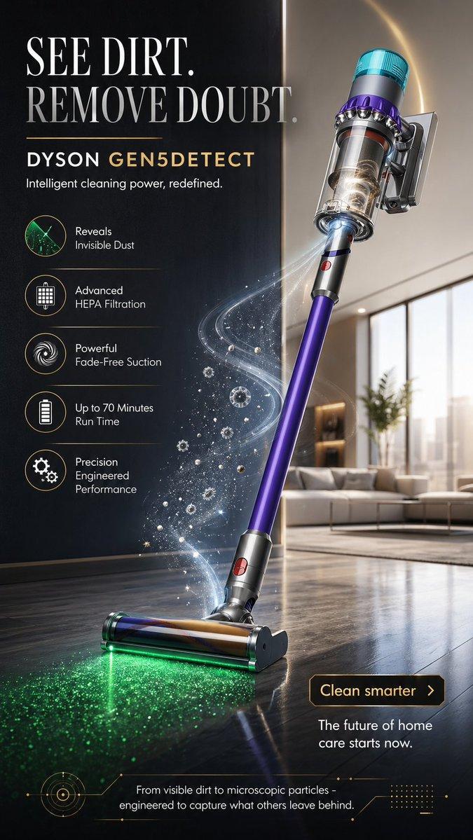 Dyson Gen5detect futuristic ad: GPT Image 2 prompt