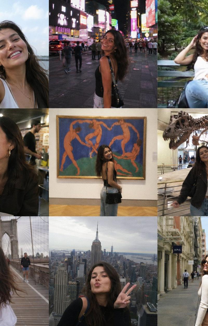 NYC vlogger 3x3 phone-photo grid: GPT Image 2 prompt