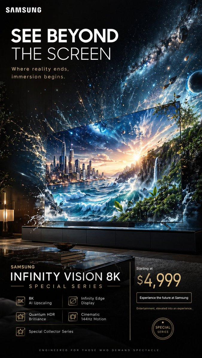 Samsung 8K TV breakthrough ad: GPT Image 2 prompt