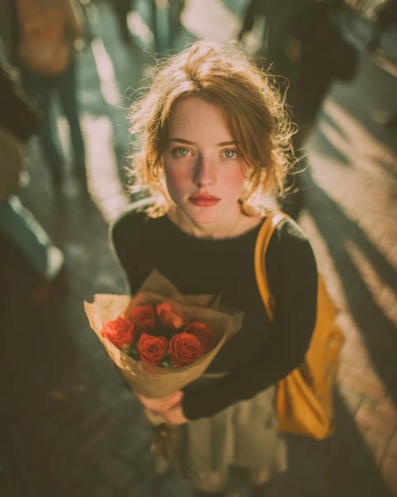 Top-down rose bouquet golden hour: GPT Image 2 prompt