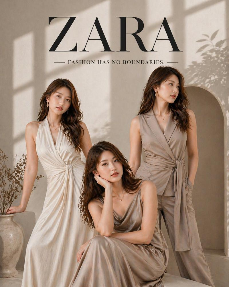 Zara-style triple-pose editorial: GPT Image 2 prompt