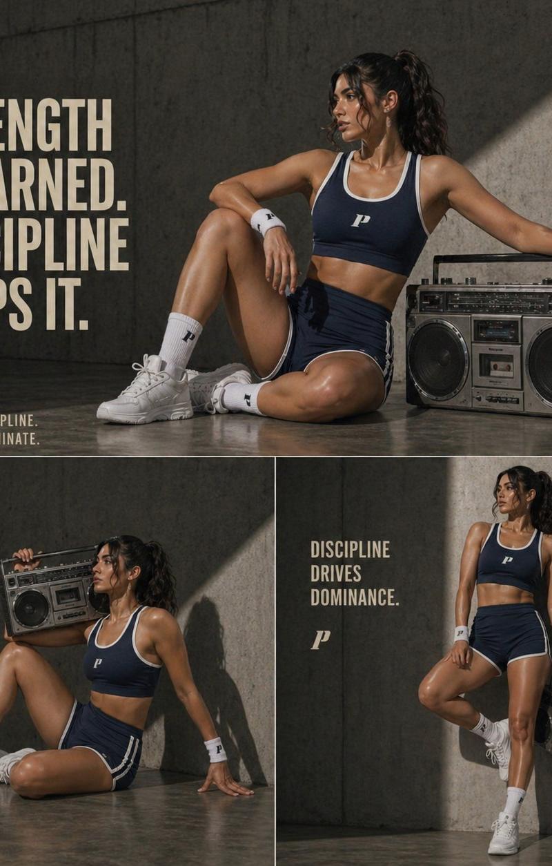 Cassette fitness triptych editorial: GPT Image 2 prompt