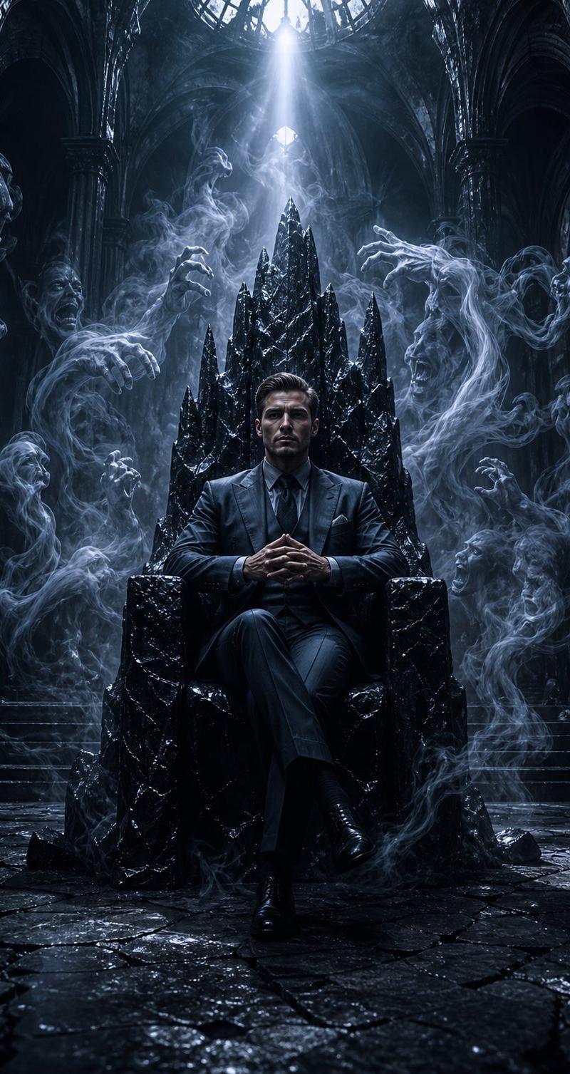 Obsidian throne cathedral portrait: GPT Image 2 prompt