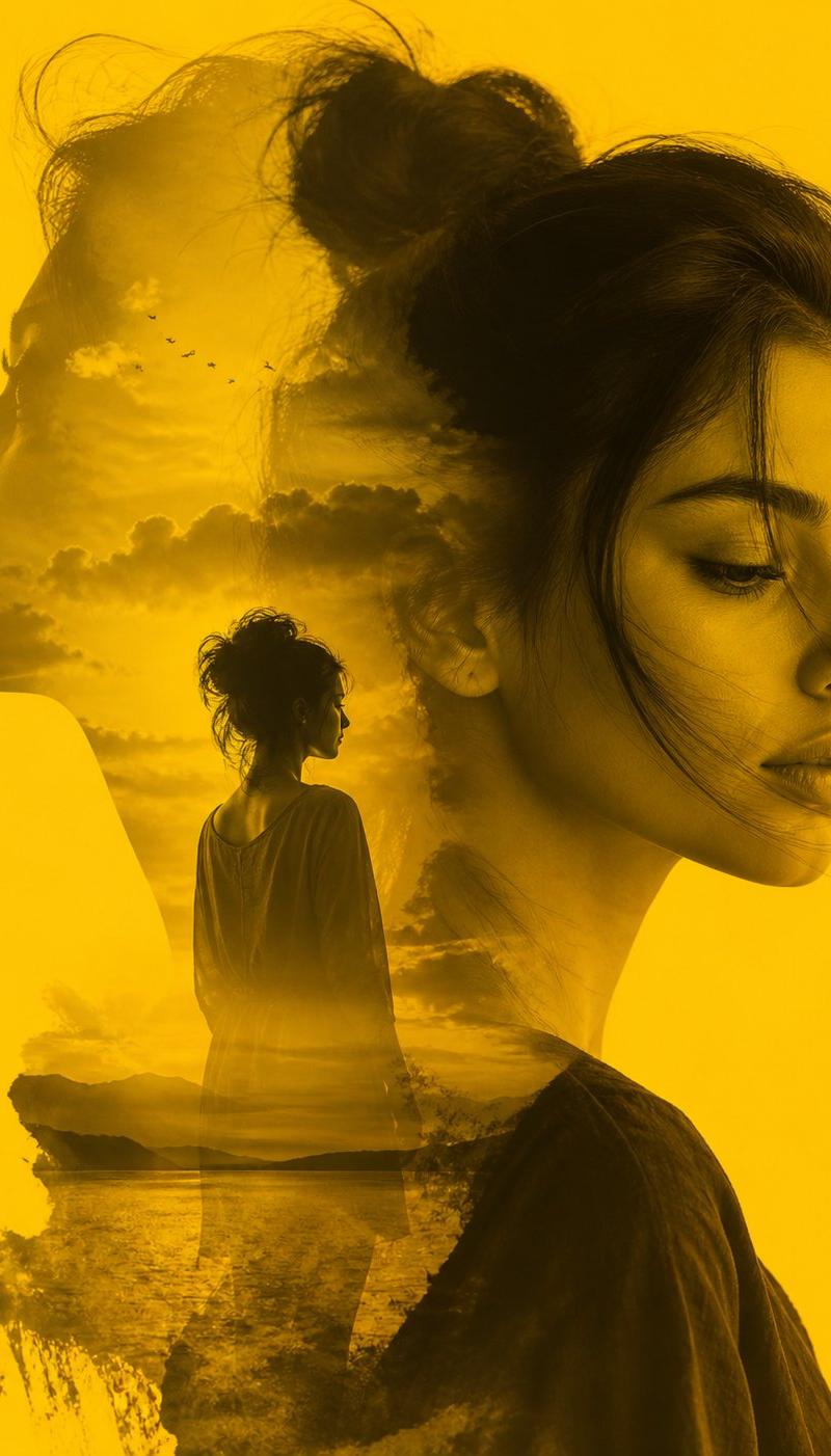 Golden double exposure woman portrait: GPT Image 2 prompt