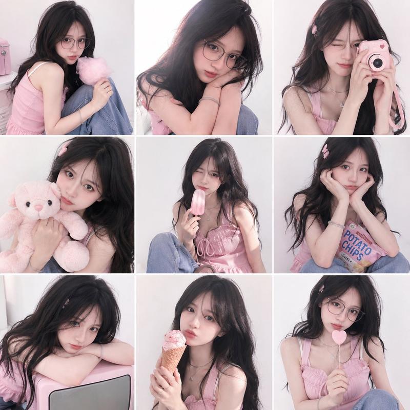 Y2K Korean soft-girl 3x3 photo grid: GPT Image 2 prompt
