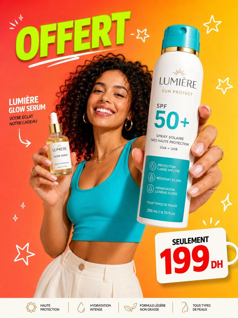 Vibrant beauty product ad with curly-haired model: GPT Image 2 prompt