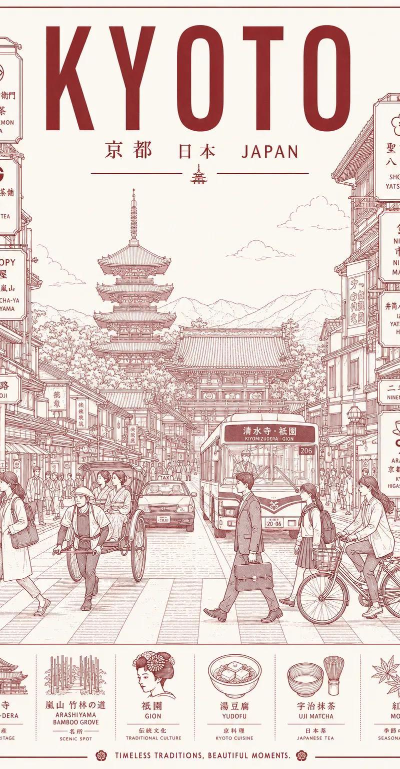Beams-inspired Japanese line-art city poster: GPT Image 2 prompt