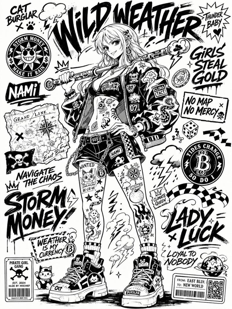 Black-and-white sticker-bomb street poster: GPT Image 2 prompt