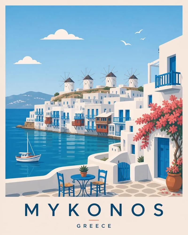 Scandinavian flat vector travel poster: GPT Image 2 prompt