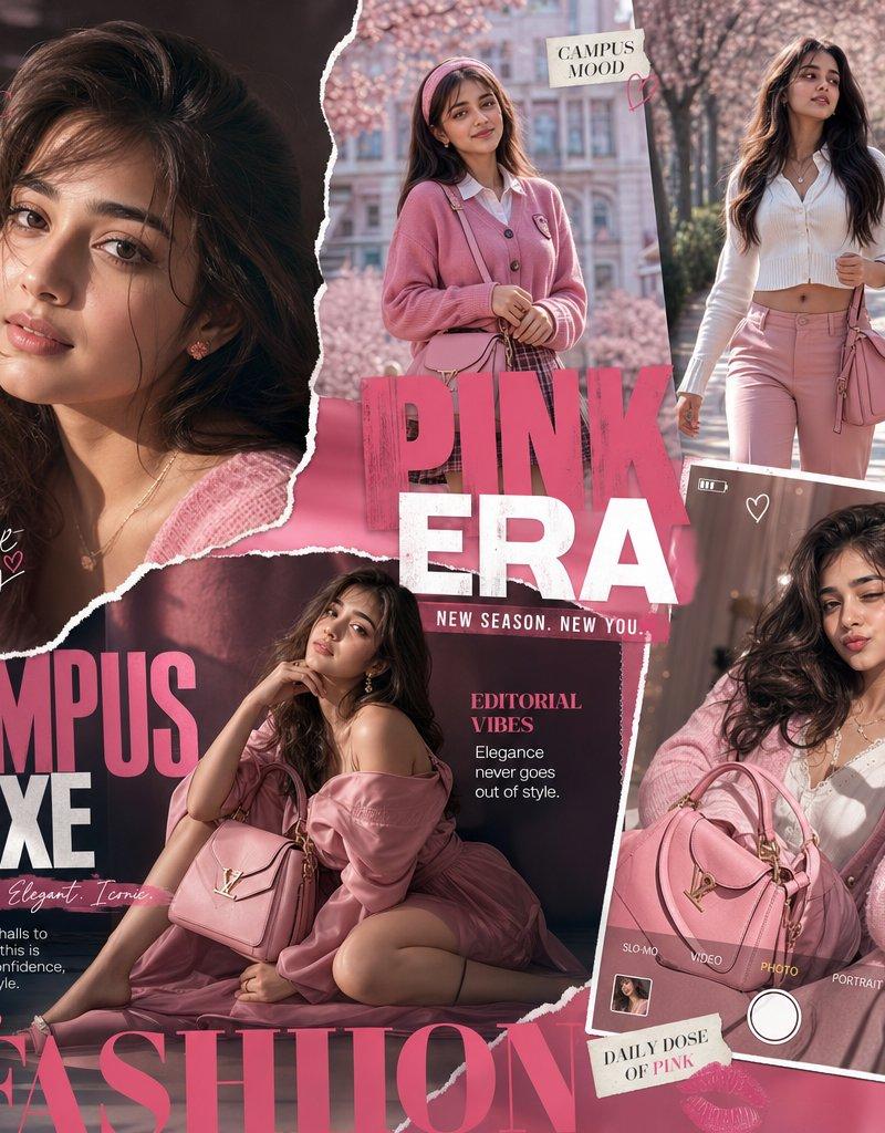 Pink luxury fashion magazine collage: GPT Image 2 prompt